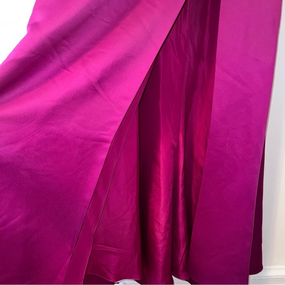 NEW Glamour Terani Couture Pink Fuchsia Off The Shoulder Beaded Gown Dress Prom - Picture 12 of 14